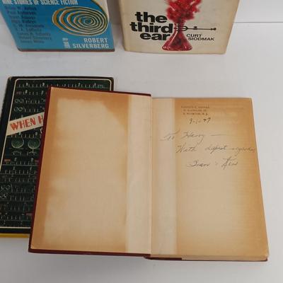 LOT 112: Vintage Sci-Fi Hardback Books- Greener Than You Think 1947 First Edition, Mr. Adam 1946 & More