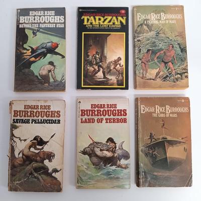 LOT 114: Vintage Edgar Rice Burroughs Collection- A Princess of Mars 1970, Carson of Venus 1963 & More