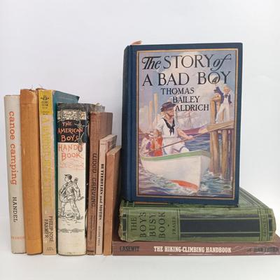 LOT 115: US Navy's Survival on Land and Sea 1944, Aldrich's The Story of a Bad Boy 1927, The American Boys Handy Book 1966...