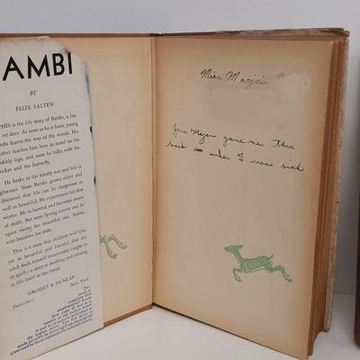 LOT 116: And To Think That I Saw It On Mulberry Street 1937, Bambi 1929, The Blue Book of Dogs 1941 & More
