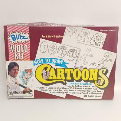 LOT 117: Vintage Sargent Easel-Aide with Blitz How to Draw Cartoons Video Kit and Art Books