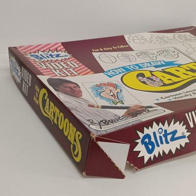 LOT 117: Vintage Sargent Easel-Aide with Blitz How to Draw Cartoons Video Kit and Art Books