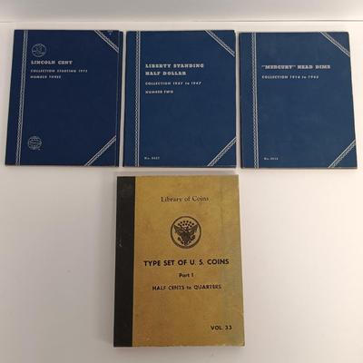 LOT 119: Coin Collecting Accessories- Empty Books, Bags, Reference Books and Paper Coin Holders