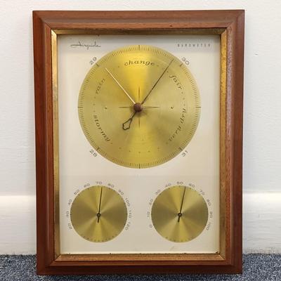 LOT 120: MCM Airguide Weather Station and General Electric German Made Wall Clock