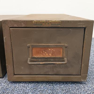 LOT 121: Set of (2) Vintage Index Card Filing Cabinets