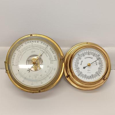 LOT 122: Schatz Mariner Brass Case Barometer and Barigo Marine Barometer