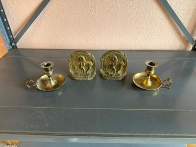 CANDLE HOLDERS AND BOOK ENDS