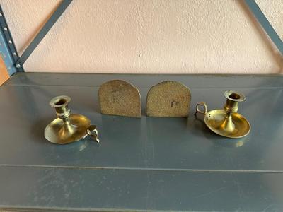 CANDLE HOLDERS AND BOOK ENDS