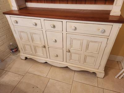 Lot #75 Lexington Furniture Company Farmhouse Style Hutch - Lot of Storage