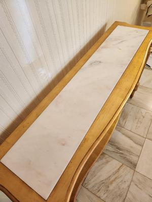 Lot #76 Vintage Hollywood Regency 1970's style Foyer/Sofa Table - Marble Top
