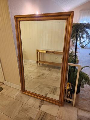 Lot #77 Large, Heavy Beveled Wall Mirror