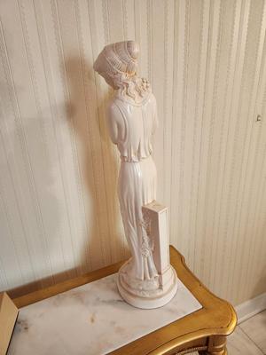Lot #79 Vintage Ceramic Grecian Woman Sculpture - 26" tall