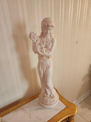 Lot #79 Vintage Ceramic Grecian Woman Sculpture - 26" tall