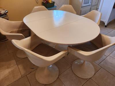Lot #82 Fantastic Mid Century Modern Tulip Chair/Table Dining room set - Made by Walter of Wabash