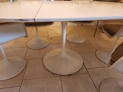 Lot #82 Fantastic Mid Century Modern Tulip Chair/Table Dining room set - Made by Walter of Wabash