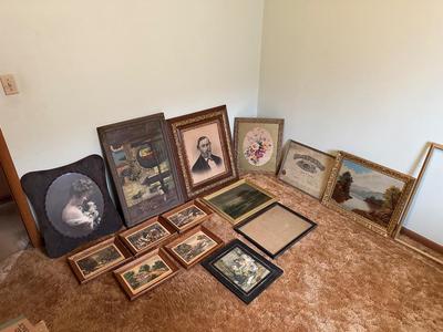 VINTAGE PICTURE FRAMES AND PICTURES