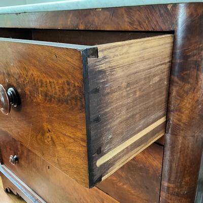 L401 Antique Victorian Marble Top Three Drawer Dresser