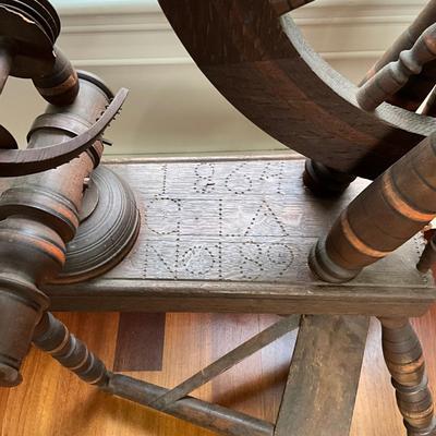 L403 Antique Victorian 1864 Spinning Wheel