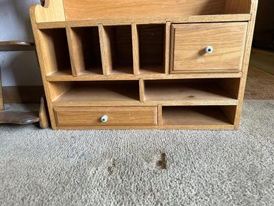 WOODEN WALL MAIL SHELF AND WOOD WALL SHELF
