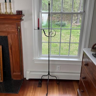L405 Antique Black Wrought Iron Candlestick