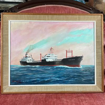 L406 Vintage "Flying A New York" Original Painting