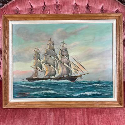 L406 Large Original Ship Painting