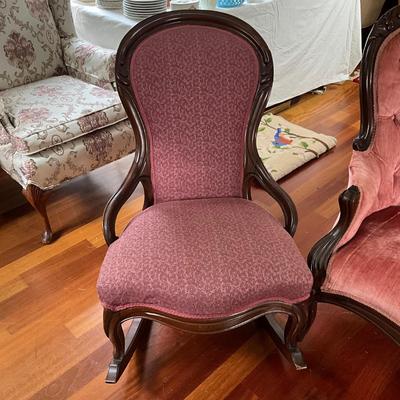 L410 Antique Victorian Sofa and Rocking Chair