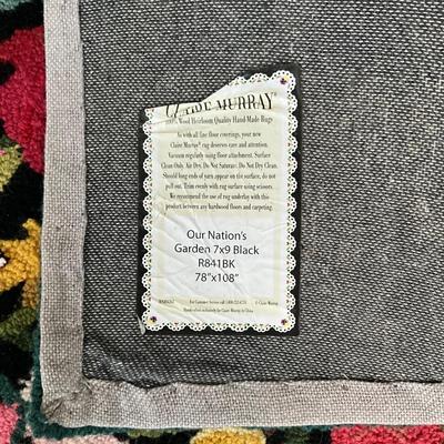UBB411 Large CLAIRE MURRAY "Our Nation's Garden" Wool Hooked Rug 7' x 9'