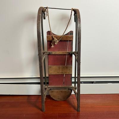 L445 Antique Victorian Childs Sleigh with Skates