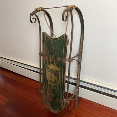 L445 Antique Victorian Childs Sleigh with Skates