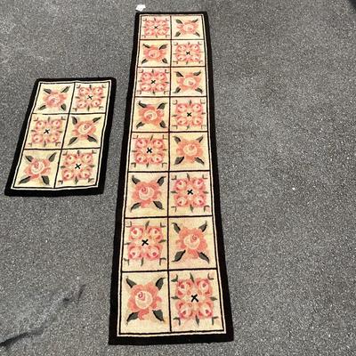 UBD479 Pair of Antique Hooked Rugs