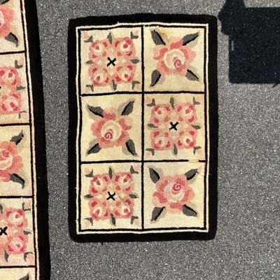 UBD479 Pair of Antique Hooked Rugs