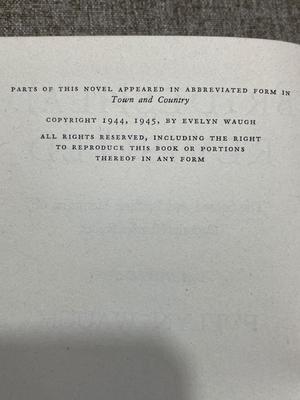 Evelyn Waugh novels - “Put out more flags” is 1st edition