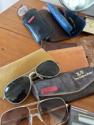 Misc office, glasses, clocks