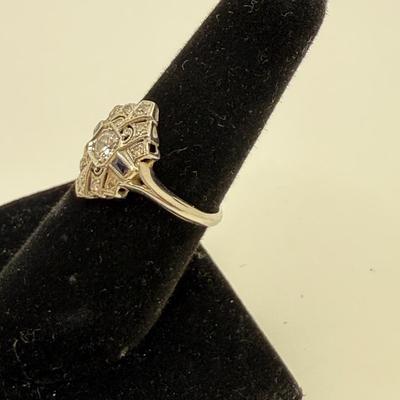 14K White Gold Ring & Pin with Diamonds (ST-HS)