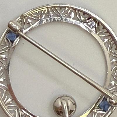 14K White Gold Ring & Pin with Diamonds (ST-HS)