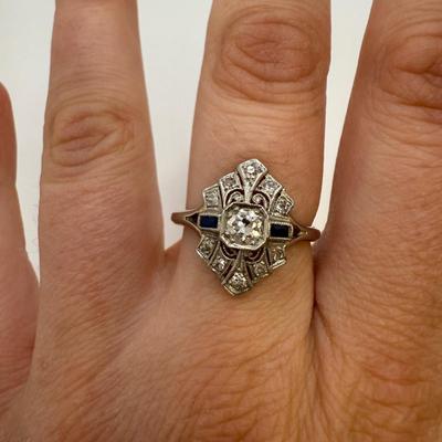14K White Gold Ring & Pin with Diamonds (ST-HS)