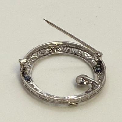 14K White Gold Ring & Pin with Diamonds (ST-HS)