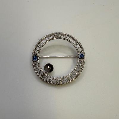 14K White Gold Ring & Pin with Diamonds (ST-HS)