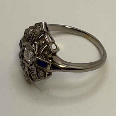 14K White Gold Ring & Pin with Diamonds (ST-HS)