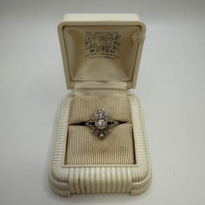 14K White Gold Ring & Pin with Diamonds (ST-HS)