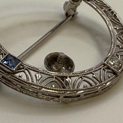 14K White Gold Ring & Pin with Diamonds (ST-HS)