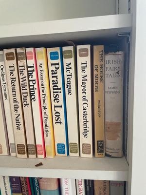 Two shelves assorted books