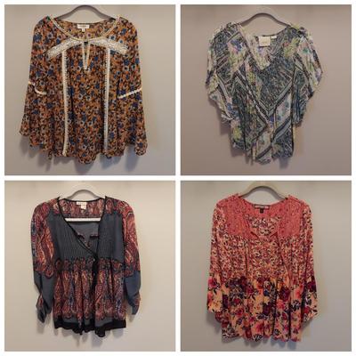 Women's Flowy Floral Tops Size Small (PBC-BBL)