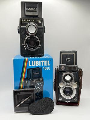 LOT 43K: Medium Format Twin Lens Reflex 120mm Cameras: Lubitel 166U & Yashica LM Copal-SV