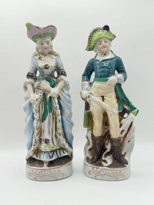 LOT 48K: 20th Century Lord & Lady Figurines Made in Japan, Staffordshire Shorter & Sons Toby Pitcher, Face Toby Mug made in...