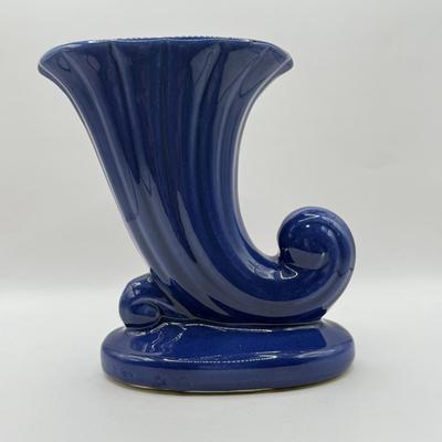 LOT 50K: Collection of Colorful Pottery: 1960s McCoy USA Triple Lily Vase, USA Pottery Cobalt Art Nouveau Vase, McCoy Yellow Pot&...