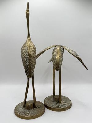 LOT 52K: Vintage Brass Collection: SK Brass World Candlestick Holders made in India, Mother of Pearl Turtle made in India & Pair of...