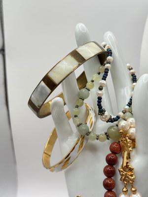 LOT 55J: Vintage Costume Jewelry: Necklaces, Bracelets, Pins & More