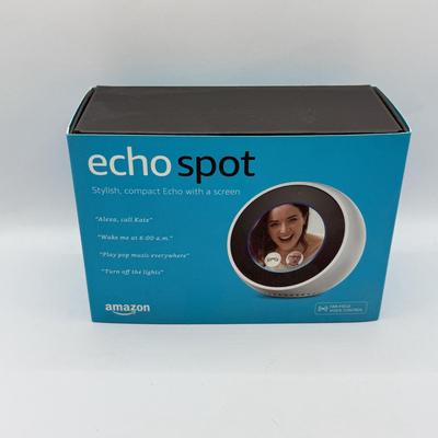 LOT 59K: Amazon Echo Spot Model VN94DQ w/ Box & NIP Tp-link Smart Wi-Fi Plug HS100